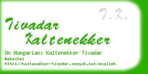 tivadar kaltenekker business card